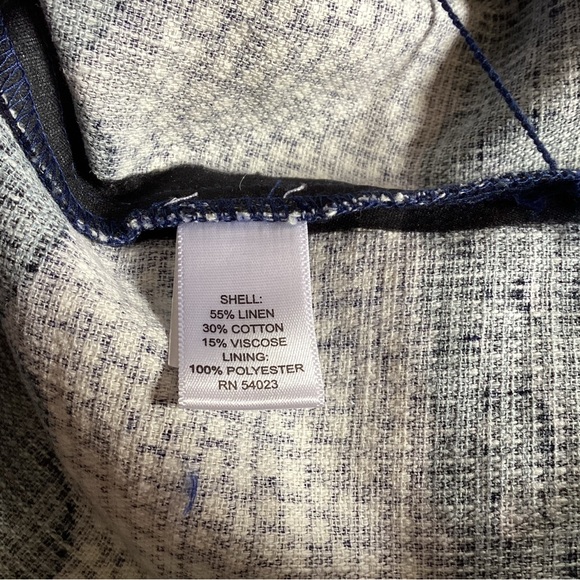 Marimekko Banana Republic Linen Blend Navy Blue Sleeveless Dress - Picture 11 of 11